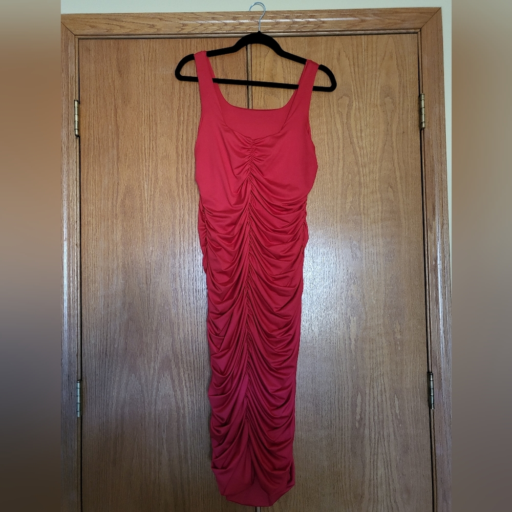 Ruched Red Dress Size XL